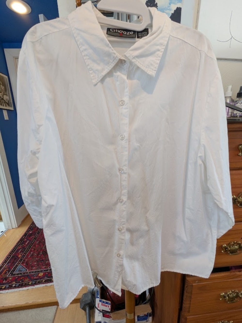 Citicraze White Cotton 3/4 Sleeve Blouse 2x